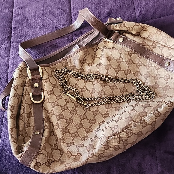 Gucci Authentic and Pre-loved Bronze Abbey Monogram Canvas Tote - Picture 15 of 16